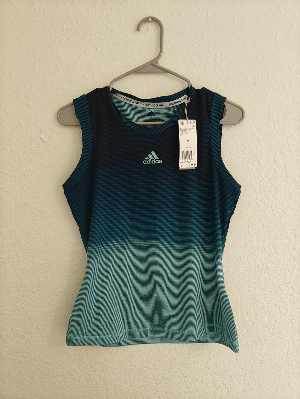 NWT Adidas Parley Women's Athletic Tank Top Blue Ombre Size Small